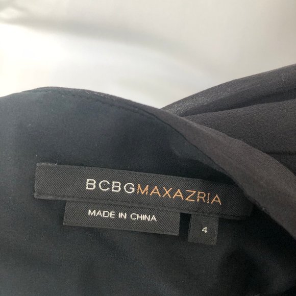 Stunning 100% Silk BCBGMaxAzria Ruffle black Draped Maxi Dress/gown. Halter. - Picture 7 of 9